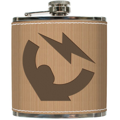 Merch Instant Logo - Leatherette Covered 6oz Flask Thumbnail